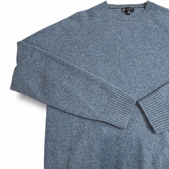 J. Crew Premium Lambswool Blue Crewneck Mens Pullover Jumper Sweater, M - Picture 4 of 8